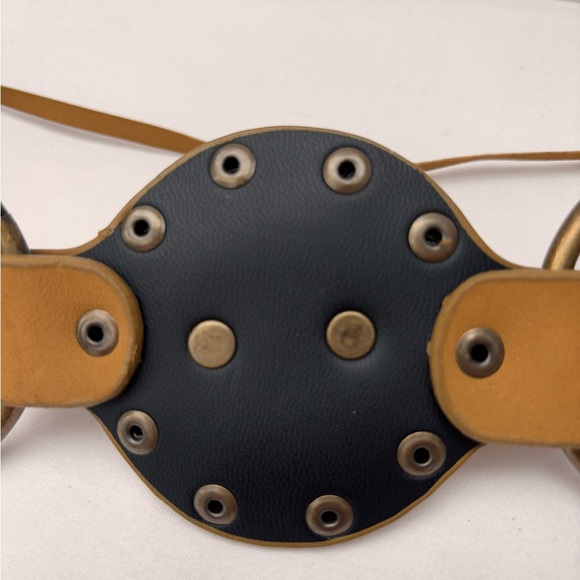 Tan Faux Leather Belt with Fringe and O-Ring Buckle - Picture 10 of 11